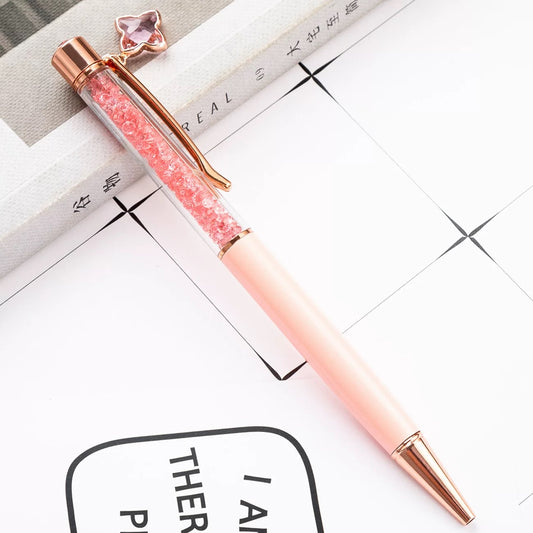 Crystal rose gold pen